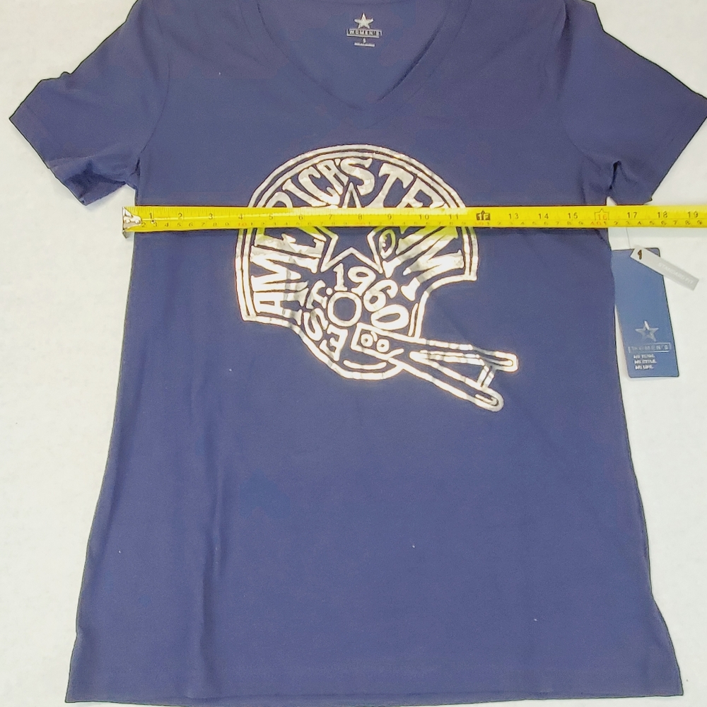 Women's Deep V-neck Dallas Cowboys NFL T-Shirt - Picture 6 of 7